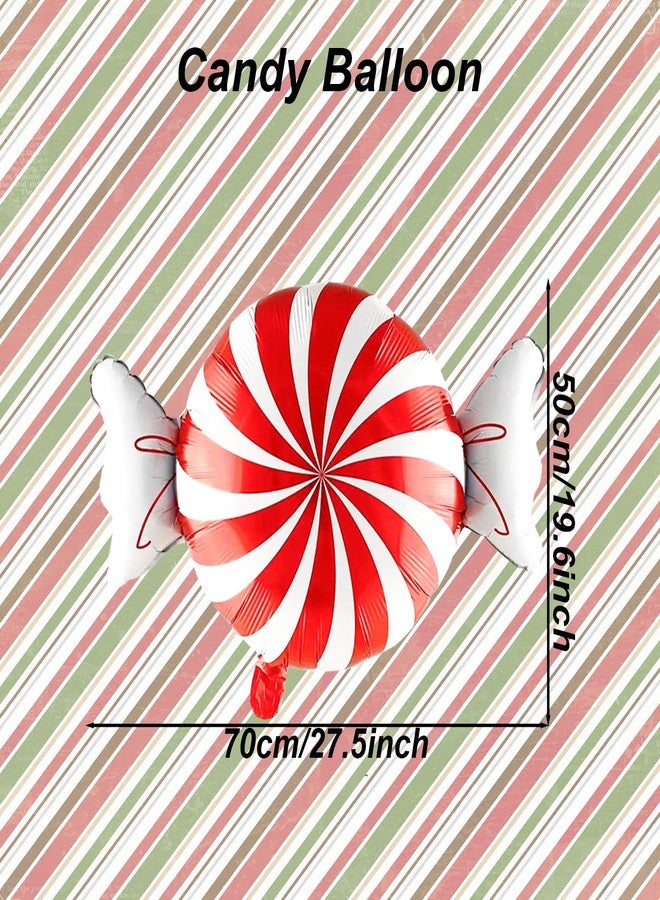 Tagberoy 6 Pcs Candy Balloons, Red White Candyland Balloons Christmas Foil Balloons for Christmas Balloons Decorations - Image 2
